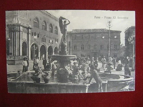 FANO Piazza XX Settembre viaggiata animata anni 10 #10829