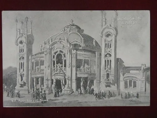 ILLUSTRATA MILANO EXPO 1906 SALA DEI CONCERTI VIAGGIATA #5101