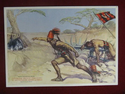 illustrata D’ERCOLI VI° Battaglione Arabo-Somalo anni 40 non viaggiata FG #11124
