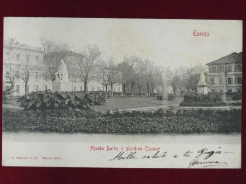TORINO aiuola BAL giardino CAVOUR viaggiata inizi ‘900 #1636