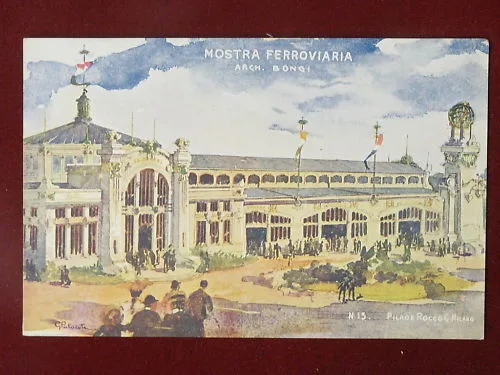 ILLUSTRATA MILANO EXPO 1906 MOSTRA FERROVIARIA non viaggiata #3105