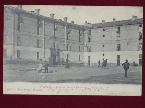 PINEROLO (TO) CASERMA VITTORIO EMANUELE II INIZI ‘900 VIAGGIATA #1906