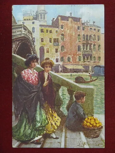 VENEZIA illustrata Donnine ANNI 20 VIAGGIATA #5225