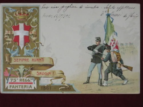 FANTERIA 75 REGGIMENTO INIZI 900 VIAGGIATA #2629