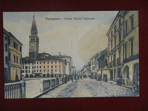 PORTOGRUARO Piazza Vittorio Emanuele animata viaggiata “900 #10002
