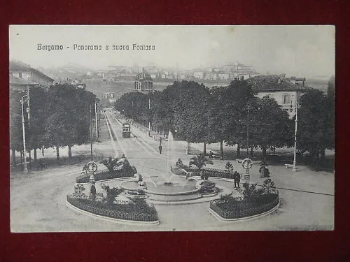 BERGAMO PANORAMA E FONTANA ANNI 10 VIAGGIATA #4334