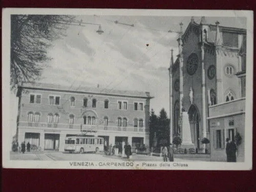 CARPENEDO Piazza della Chiesa bus animata viaggiata anni 30 #2883