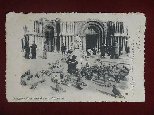 VENEZIA Porte Basilica S. Marco viaggiata animata “900 #10048