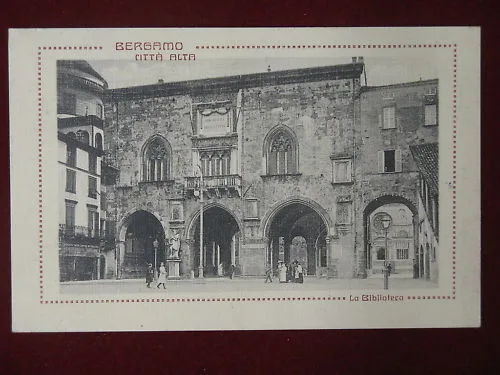 BERGAMO Città Alta LA BIBLIOTECA ANNI 20 VIAGGIATA #4332