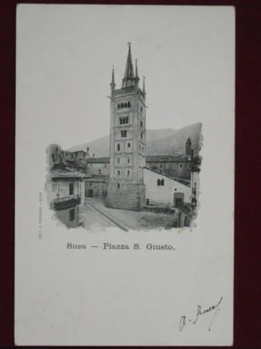 SUSA (TO) PIAZZA S. GIUSTO INIZI 900 VIAGGIATA #2220