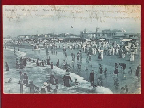VIAREGGIO bagnanti viaggiata animata anni 20 #2398