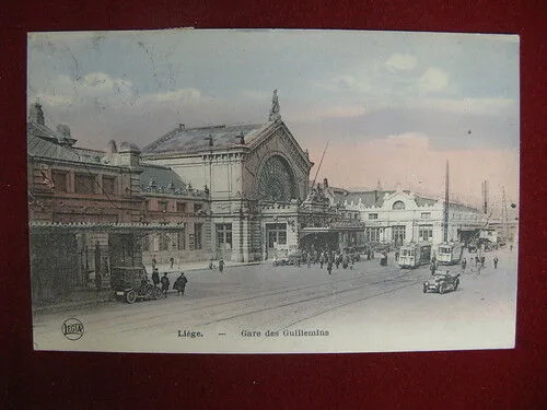 LIEGE GARE DES GUILLEMINS BELGIO viaggiata anni 20 f/p #10576