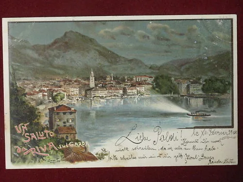 UN SALUTO DA RIVA SUL GARDA illustrata viaggiata “900 #3187