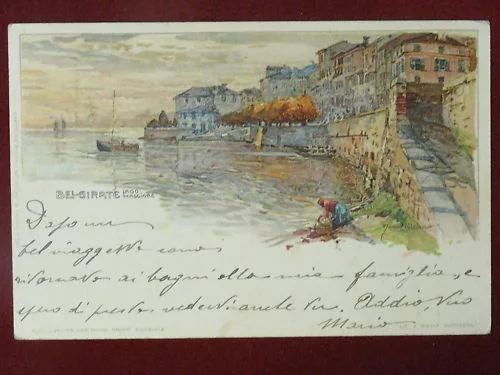 BELGIRATE Lago Maggiore illustratore M. Wielandt viaggiata “900 f/p #3407