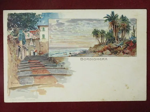 BORDIGHERA illustratore M.Wielandt non viaggiata anni 10 f/p #3435