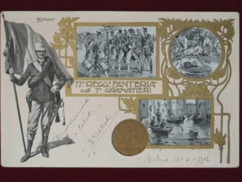 FANTERIA 77 REGGIMENTO INIZI 900 VIAGGIATA #2626