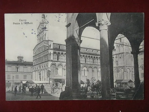 LUCCA Piazza S. Michele animata viaggiata anni 20 #3515