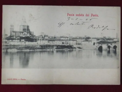 PAVIA veduta dal Ponte viaggiata “900 f/p #1707