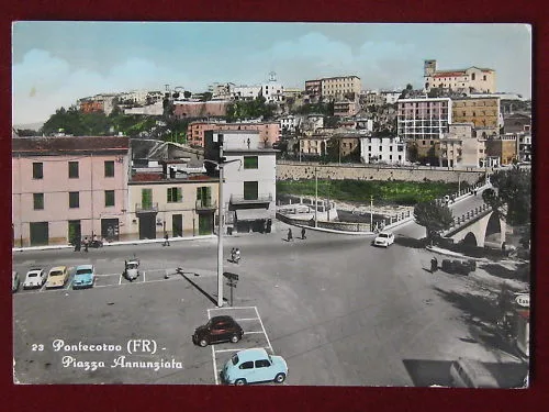 PONTECORVO (FR) PIAZZA ANNUNZIATA ANNI 60 VIAGGIATA #3820