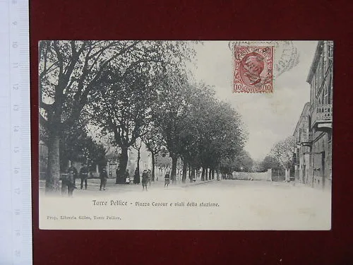TORRE PELLICE Piazza Cavour e viali Stazione viaggiata 900 #3927