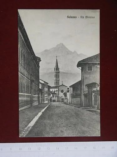 SALUZZO Via Monvisio viaggiata anni 20 #3977