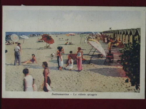 SOTTOMARINA La ridente spiaggia viaggiata anni 40 #2912