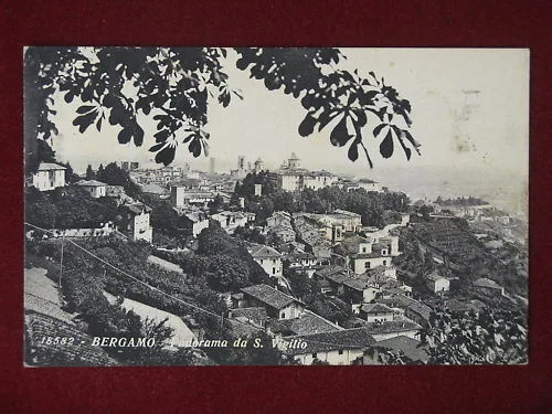 BERGAMO PANORAMA DA SAN VIGILIO ANNI 30 VIAGGIATA #6919