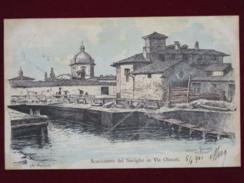 MILANO Navigli VIA OLOCATI INIZI 900 VIAGGIATA #1958