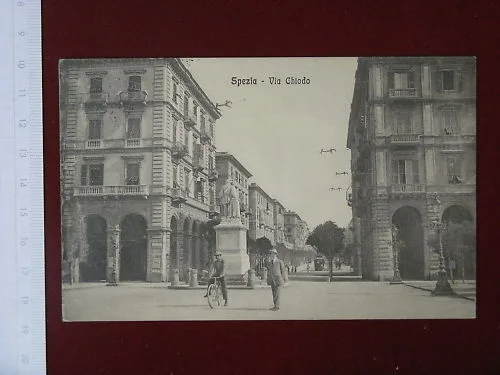 SPEZIA Via Chiodo animata viaggiata anni 20 #4053