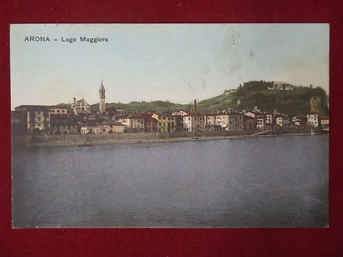 ARONA LAGO MAGGIORE PANORAMA ANNI 20 VIAGGIATA #4392