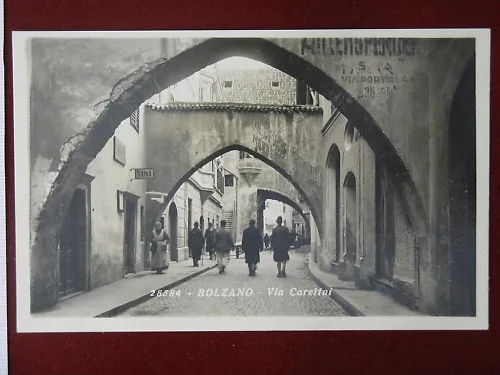 BOLZANO Via Carettai no viaggiata anni 30 animata #4548