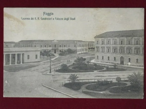 FOGGIA CASERMA R.R. CARABINIERI E PALAZZO STUDI ANNI 10 VIAGGIATA #2753
