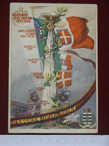PINEROLO 14° Reggimento Fanteria viaggiata anni 40 #4957