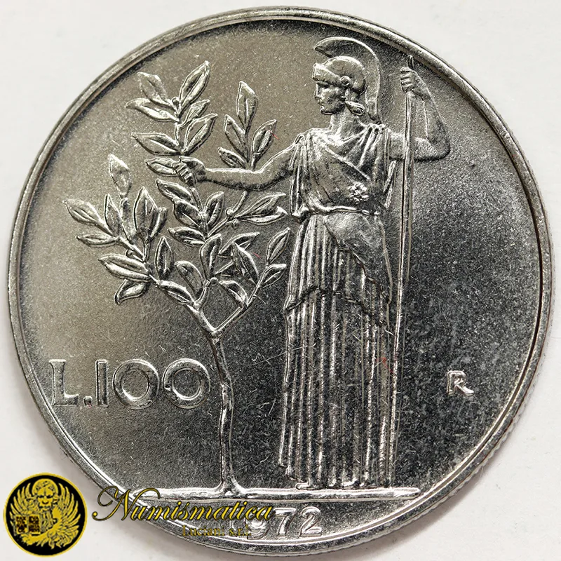 ITALIA 100 LIRE 1972 MINERVA Fdc da rotolino £15