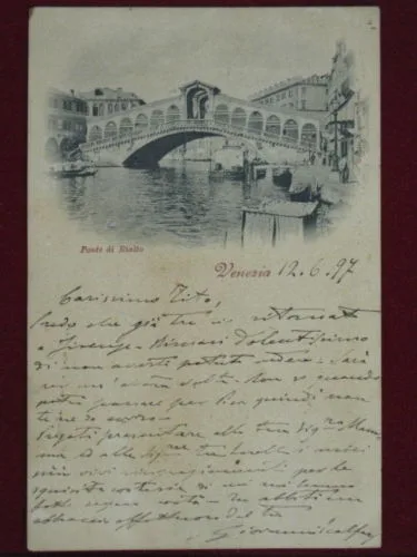 VENEZIA PONTE DI RIALTO 1897 VIAGGIATA #2011