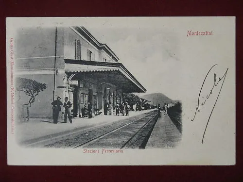 MONTECATINI STAZIONE FERROVIARIA INIZI ‘900 viaggiata #5299