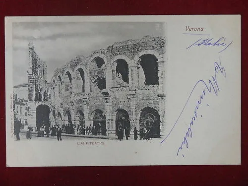 VERONA ANFITEATRO INIZI 900 VIAGGIATA fp #5159