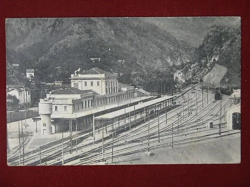 SAN DALMAZZO TENDA STAZIONE FERROVIARIA ANNI 30 VIAGGIATA #5635