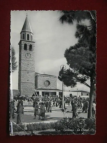 CARBONIA La Chiesa FG viaggiata anni 50 #9450