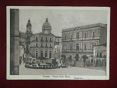 COMISO Piazza Fonte Diana FG viaggiata anni 40 #9296