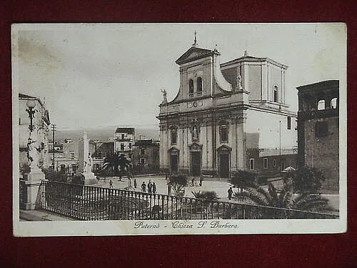 PATERNO’ Chiesa S. Barbara animata viaggiata anni 30 #9302