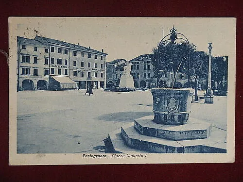 PORTOGRUARO Piazza Umberto I viaggiata anni 40 #9258