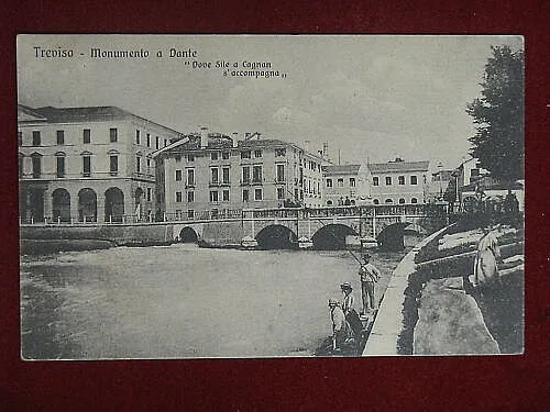 TREVISO Monumento a Dante viaggiata anni 30 #9326