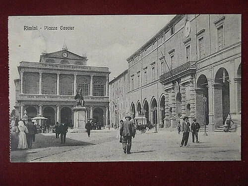RIMINI Piazza Cavour animata viaggiata anni 20 #8161