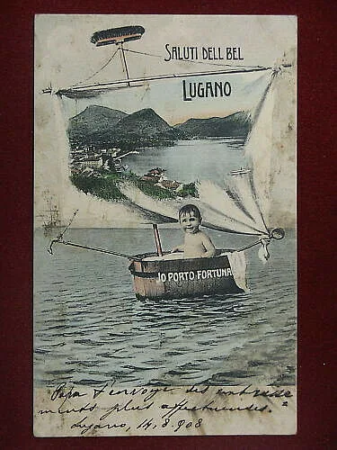 SALUTI Lugano Svizzera viaggiata “900 #8231