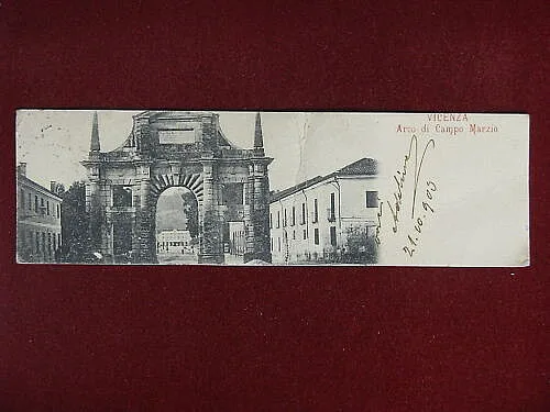 VICENZA Arco Campo Marzio viaggiata “900 cartolina doppia #8489