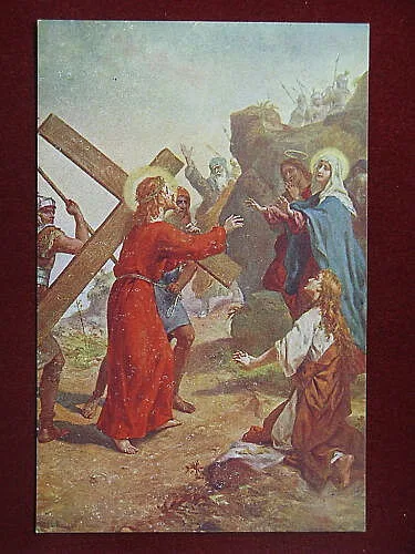 MORGARI L. illustrata Via Crucis Gesù Stazione IV^ no viaggiata anni 20 #8679