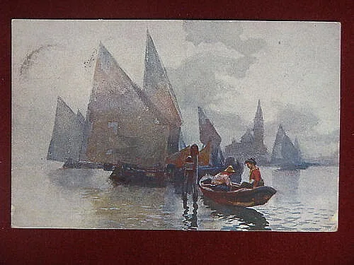 VENEZIA Bragozzi  illustrata, viaggiata, anni 10 f/p #8735