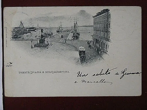TRIESTE Piazza e Molo Giuseppina viaggiata “900 #6637