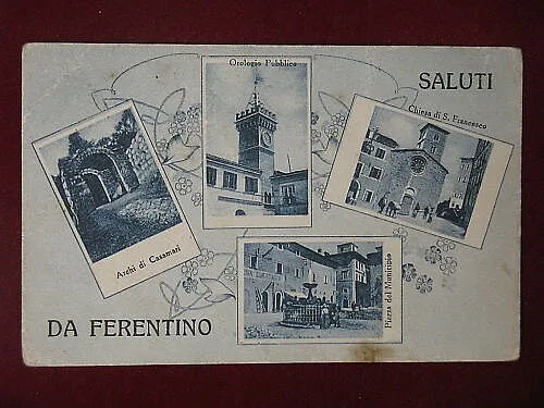 SALUTI DA FERENTINO Varie Vedute viaggiata anni 30 #7358